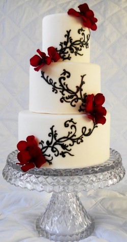 Mini white wedding cake
