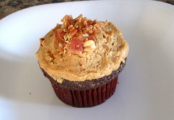 Peanut butter cupcake with nuts