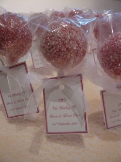 Pink wedding cake pops