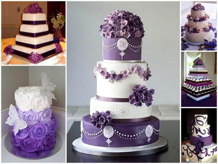 Purple wedding cakes