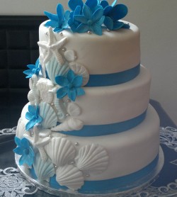 Sea themed wedding cake