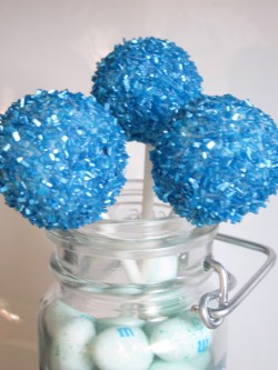 Sparkling christening cake pops