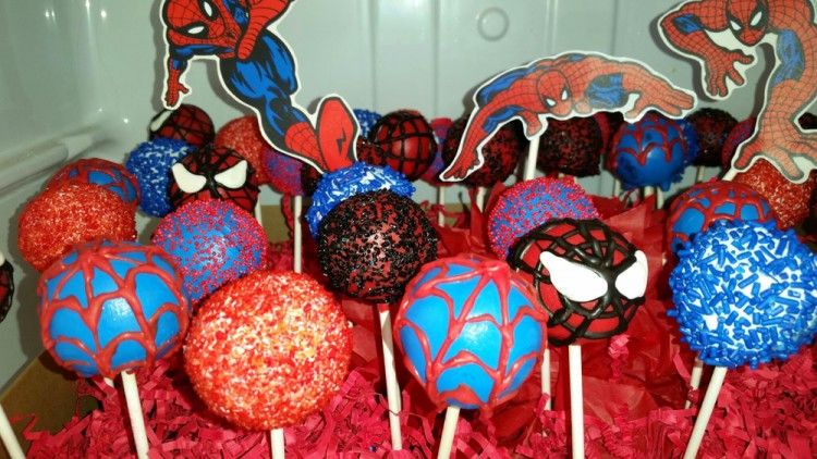 Beautiful Spider-Man cake pops