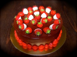 Strawberry and chocolate  cake