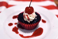 Tasty black forest cupcake