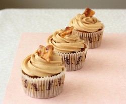 Three peanut butter cupcakes