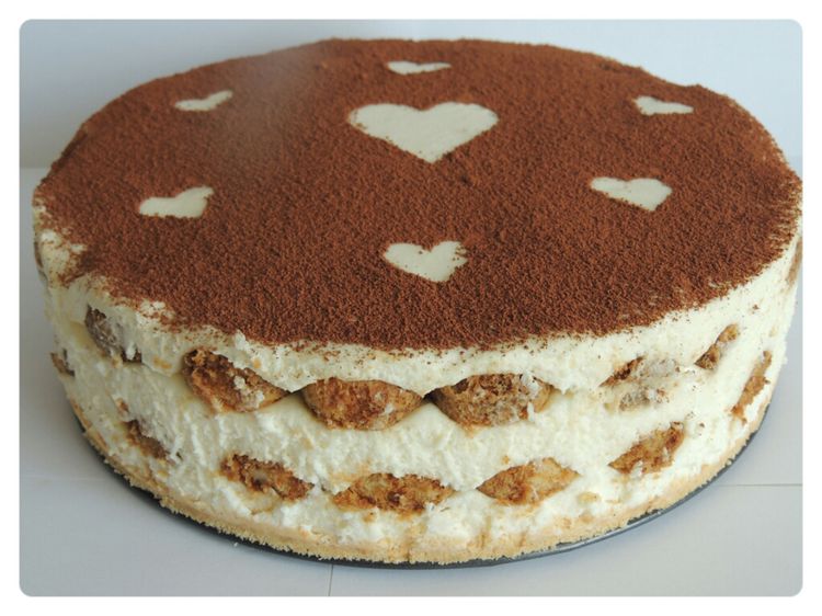 target with Tiramisu cake tiramisu cake  hearts decoration