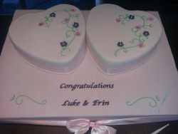 Two hearts engagement cake