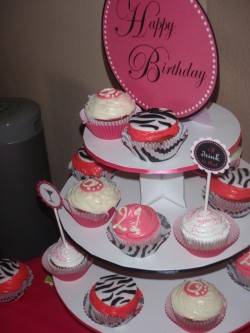 Zebra birthday cupcakes
