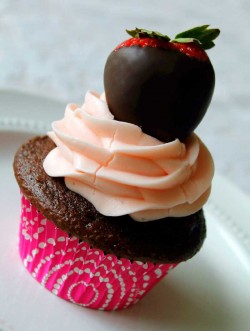 Chocolate cupcake strawberry