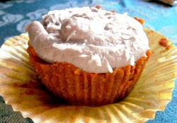 Carrot cake cupcake with coconut