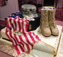 Fondant Veterans Day cake