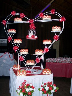 Heart shape quinceanera cake
