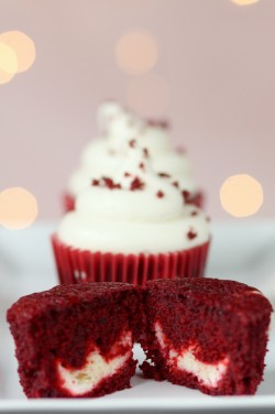 Red velvet cupcakes with cheese