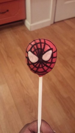 Spider man cake pop