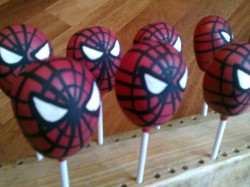 Spider man cake pops