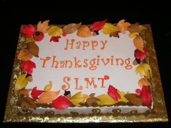 Thanksgiving cake with leaves