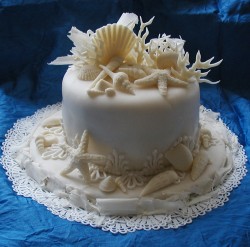 White sea themed cake