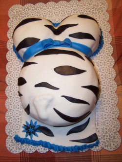 Zebra baby shower cake