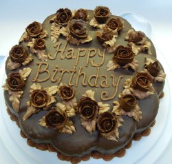 Birthday cake with chocolate roses