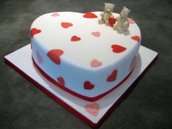 Heart shape engagement cake