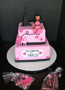 Paris bridal shower cake