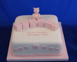 Pink Christening cake