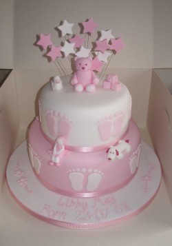 Pink Christening cake with stars