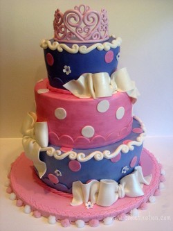 Pink and violet princess cake