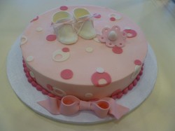 Round baby shower cake