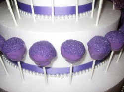 Violet wedding cake pops