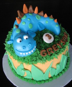 Dinosaur cake for 3td birthday