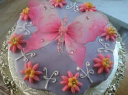 Large butterfly on the cake