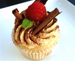 Raspberry tiramisu cupcake