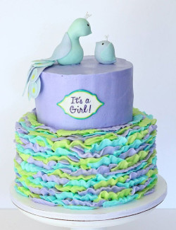 Baby shower cake with birds