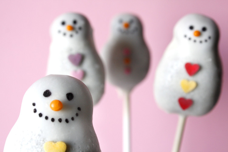 Cake pops – snowman