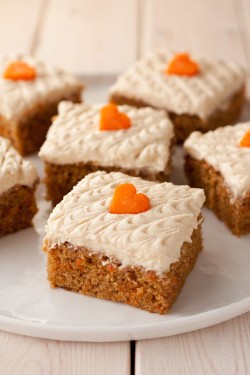 Carrot cake with carrots hearts