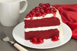 Red velvet cake with cherry