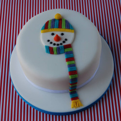 Christmas cake with snowman