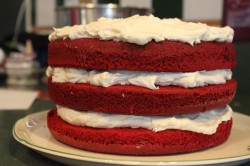 Homemade red velvet cake