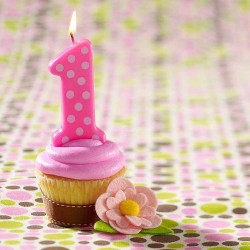 Nice pink birthday cupcake
