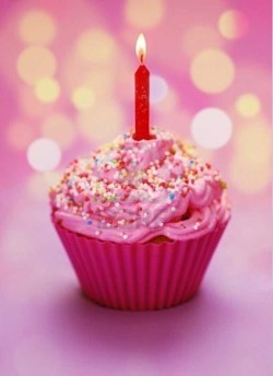 Pink Birthday cupcake