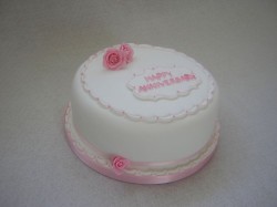 Pink anniversary cake