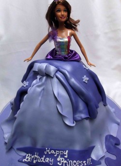 Purple Barbie birthday cake