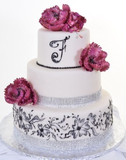 Quinceanera cake with flowers