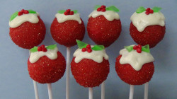 Red Christmas cake pops