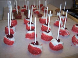 Red sparkling Birthday cake pops