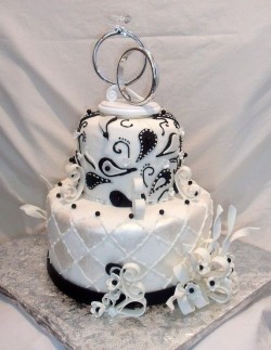 Silver wedding cake