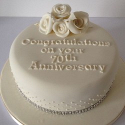 White Anniversary cake