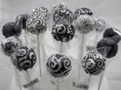 White and black Birthday cake pops